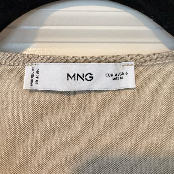 Mango Beige Button-Front Mini Dress - Picture 8 of 8